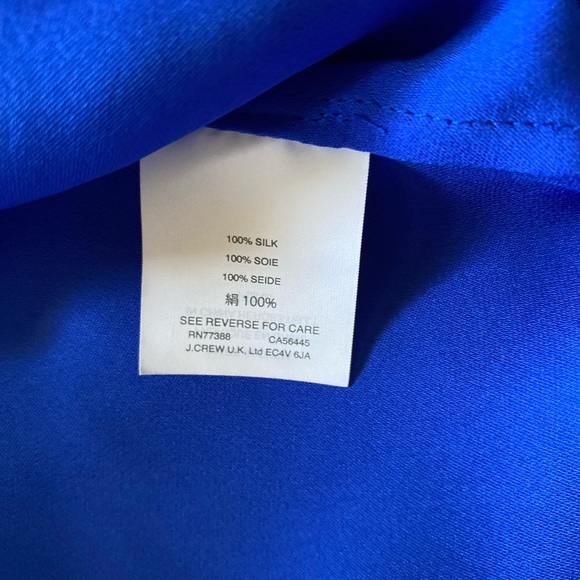 🆕 J Crew Solid Blue Cold Shoulder Top. Size 12 - Picture 10 of 11